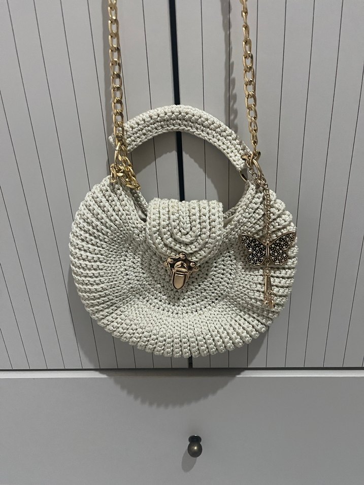 Zincir Detaylı Örgü Kadın Çanta - Görsel 3