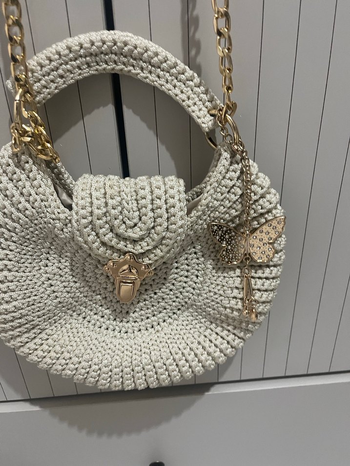 Zincir Detaylı Örgü Kadın Çanta - Görsel 2