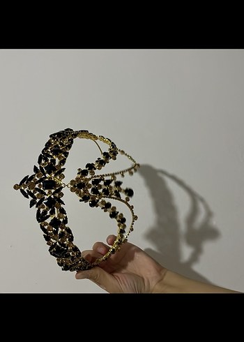 İnci İşlemeli Altın Renkli Saç Aksesuarı - Görsel 5