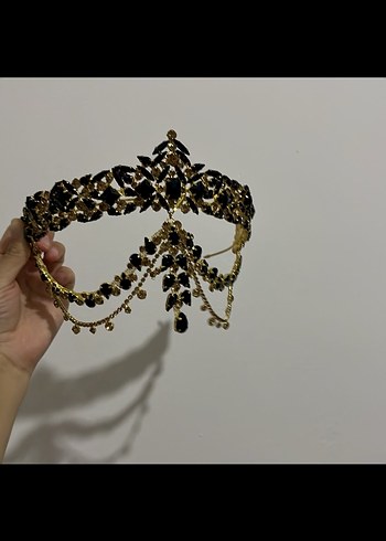 İnci İşlemeli Altın Renkli Saç Aksesuarı - Görsel 3