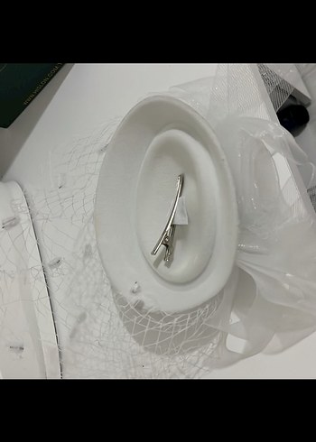 Dantel Detaylı Beyaz Gelin Saç Aksesuarı - Görsel 4