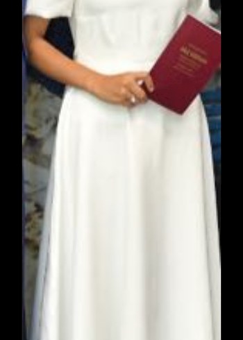 Modern Klasik Beyaz A Kesim Gelinlik - Görsel 4