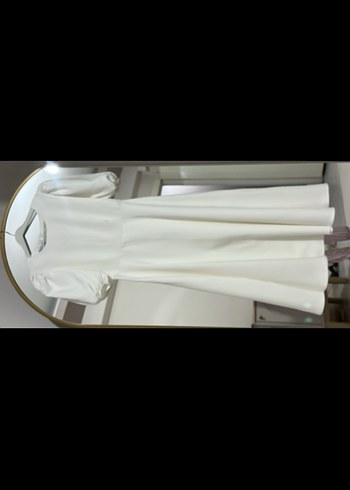 Modern Klasik Beyaz A Kesim Gelinlik - Görsel 3