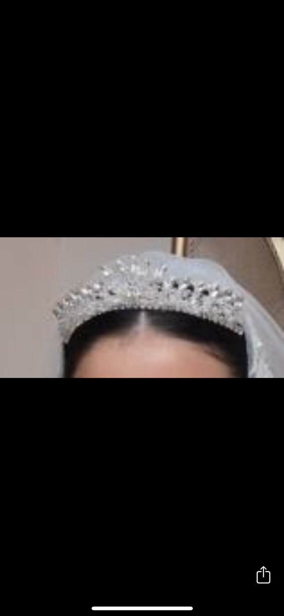 Beyaz Parlak Taşlı Gelin Tacı - Görsel 5