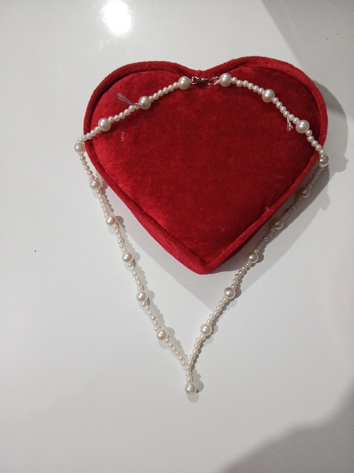 Beyaz Boncuklu Midi Kolye - Görsel 2