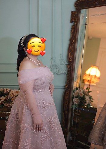 Pudra gül kurusu midi boy elbise söz ve nişanlık