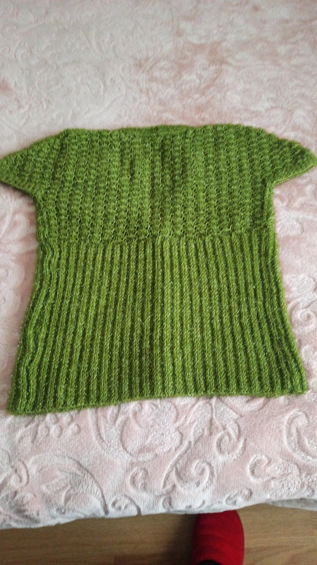 Yeşil V Yaka Kısa Kollu Triko Hırka - Görsel 4