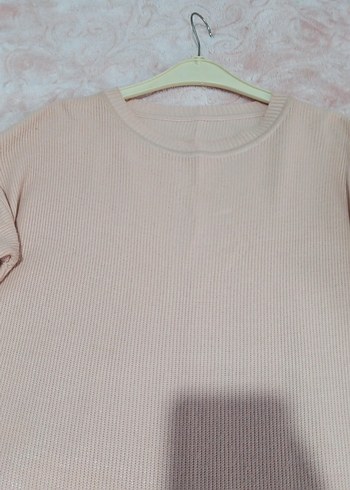 Bej Uzun Kollu Salaş Triko Elbise - Görsel 3