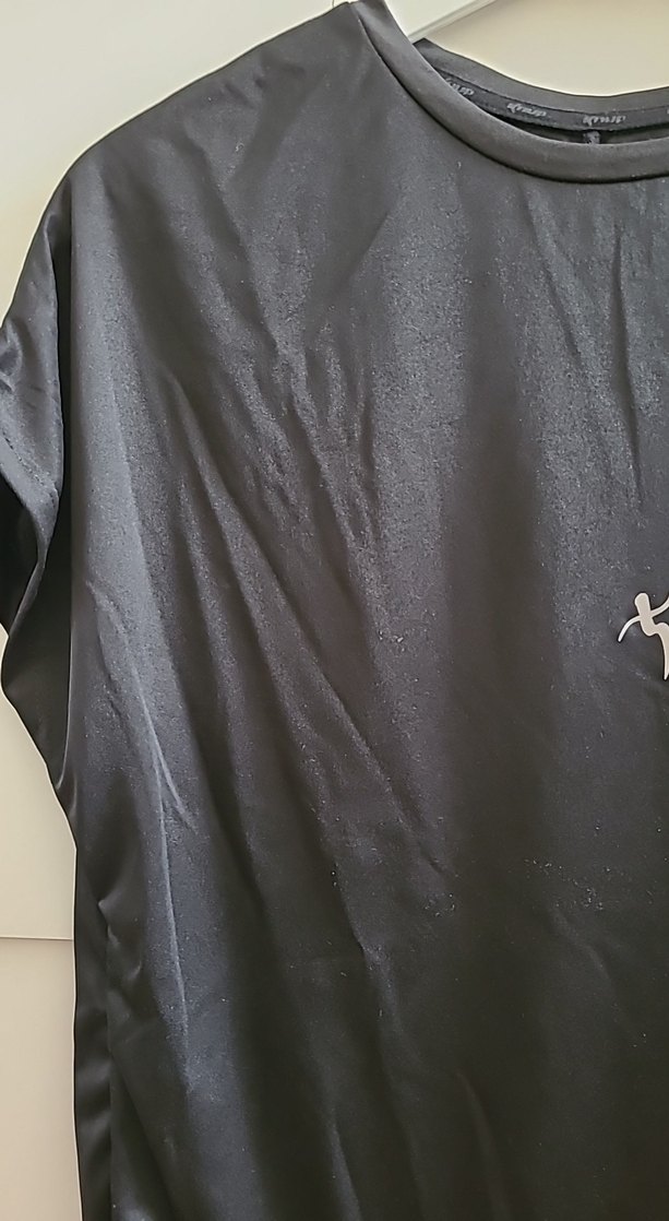 Siyah Düz Kesim Kısa Kollu Hamile Tişört - Görsel 2