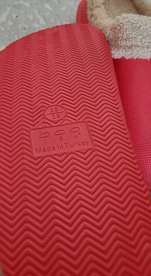 Kızlar İçin Kırmızı Sıcak Ev Terliği - Görsel 3