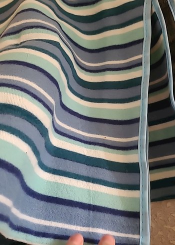 Uzun Çizgili Mavi Piknik matı - Görsel 3