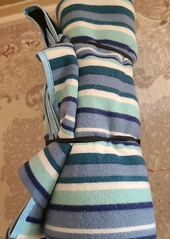 Uzun Çizgili Mavi Piknik matı - Görsel 4