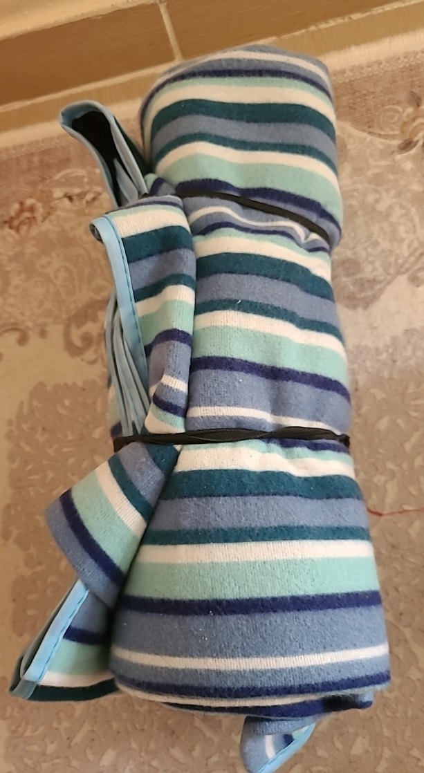 Uzun Çizgili Mavi Piknik matı - Görsel 4