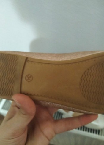 Bej Pile Detaylı Kız Babet Ayakkabı - Görsel 3