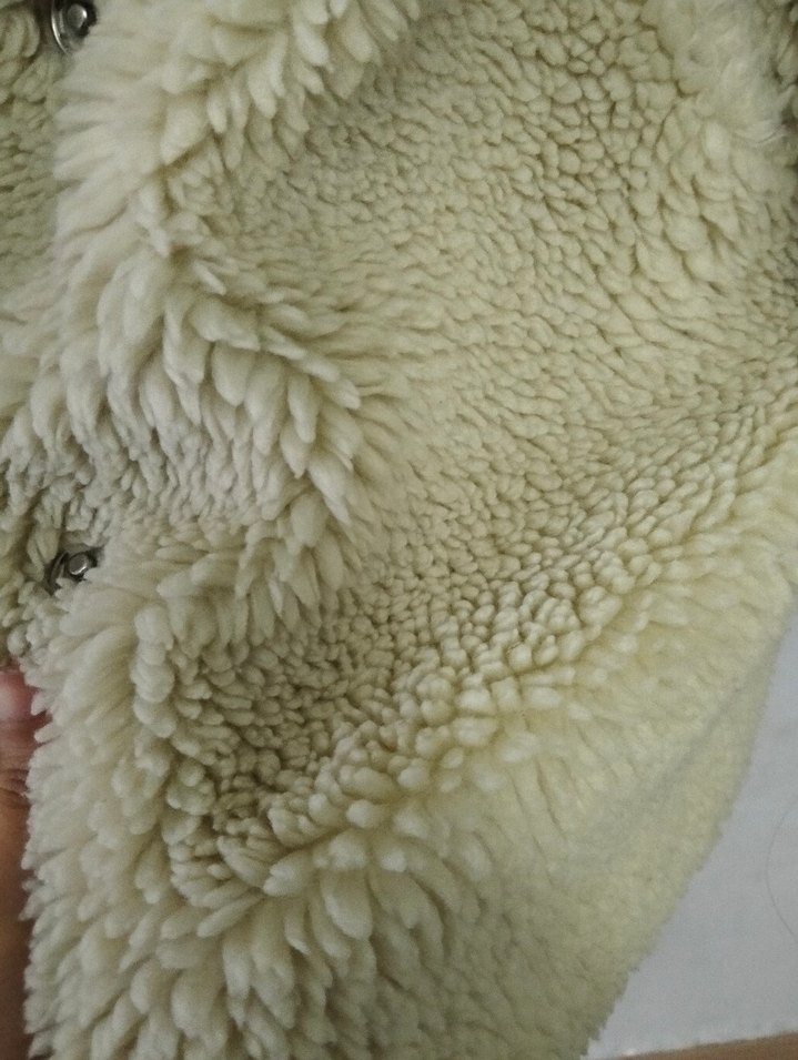 Peluş Kumaşlı Bej Kadın Kaban - Görsel 5