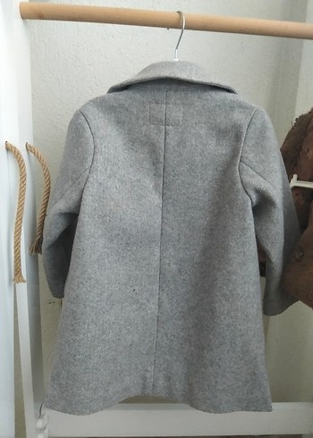 Gri kiz Çocuk Yün Kaban - Görsel 2