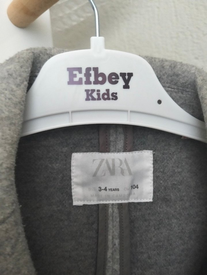 Gri kiz Çocuk Yün Kaban - Görsel 4