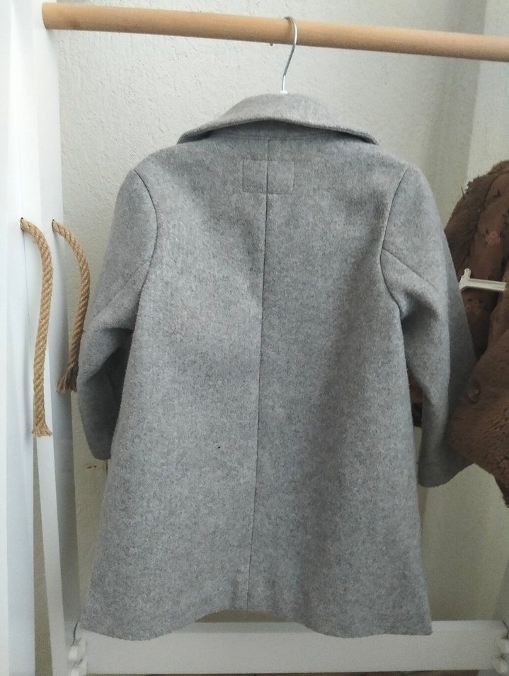 Gri kiz Çocuk Yün Kaban - Görsel 2