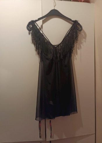 siyah pullu fantezi gecelik - Görsel 3