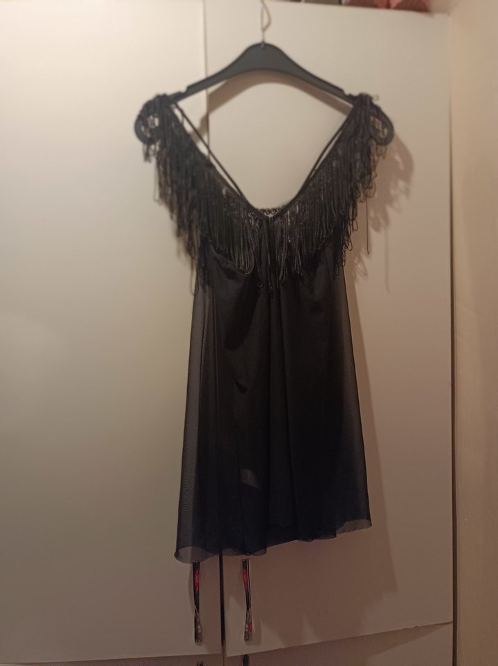 siyah pullu fantezi gecelik - Görsel 3