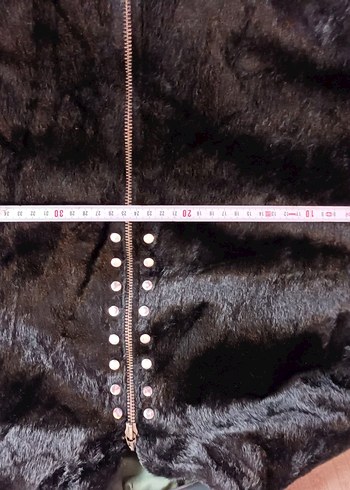 Siyah Uzun Süet Kadın Kaban özel dikim kullanılmamış - Görsel 4