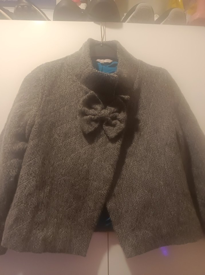 Düğmeli Kısa gri çocuk kaşe kaban 7-8 yaşa uygun - Görsel 2