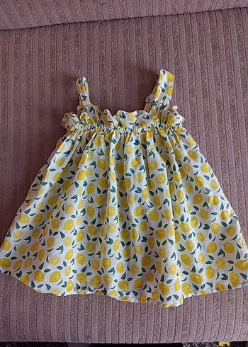Kolsuz Sarı Kız Çocuk Elbise - Görsel 2
