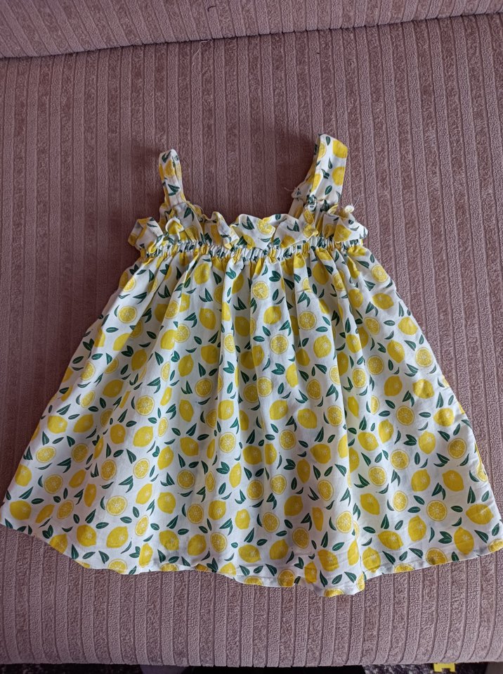 Kolsuz Sarı Kız Çocuk Elbise - Görsel 2