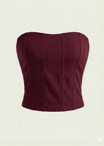 Bordo Straplez Kadın Bustiyer - Görsel 6