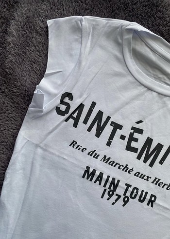 Baskılı Beyaz Kısa Kollu Kadın Tişört - Görsel 2