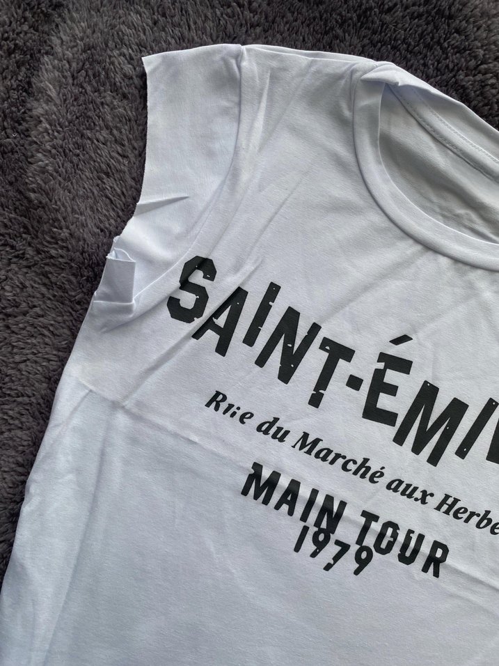 Baskılı Beyaz Kısa Kollu Kadın Tişört - Görsel 2