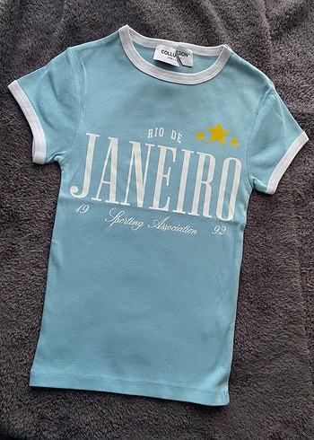 Mavi bayan  Tişörtü Kısa Kollu Baskılı - Görsel 2