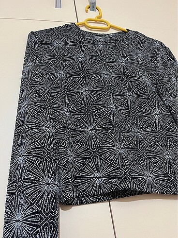 H&M H&m party parıltılı bluz crop büstiyer