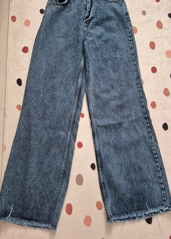 m Beden Mavi Loose Fit Midi Kadın Kot Pantolon