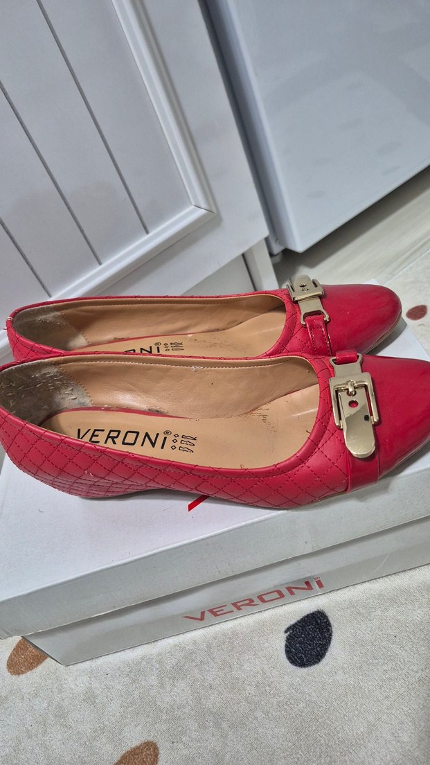 Klasik Kırmızı Kadın Topuklu Ayakkabı - Görsel 4