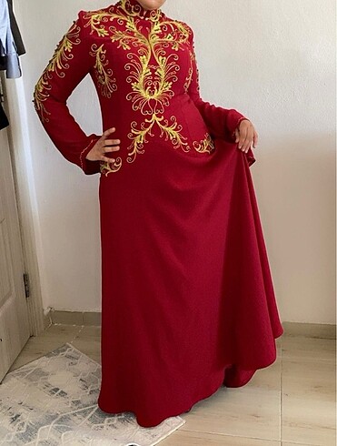 42 Beden bordo Renk Abiye
