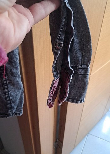 Gri Erkek Denim Düğmeli Uzun Kollu Gömlek yenı gibi - Görsel 7