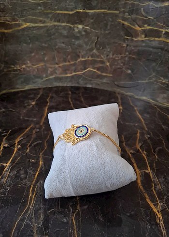 İşlemeli Boncuklu Altın Renkli Bohem Bileklik - Görsel 4