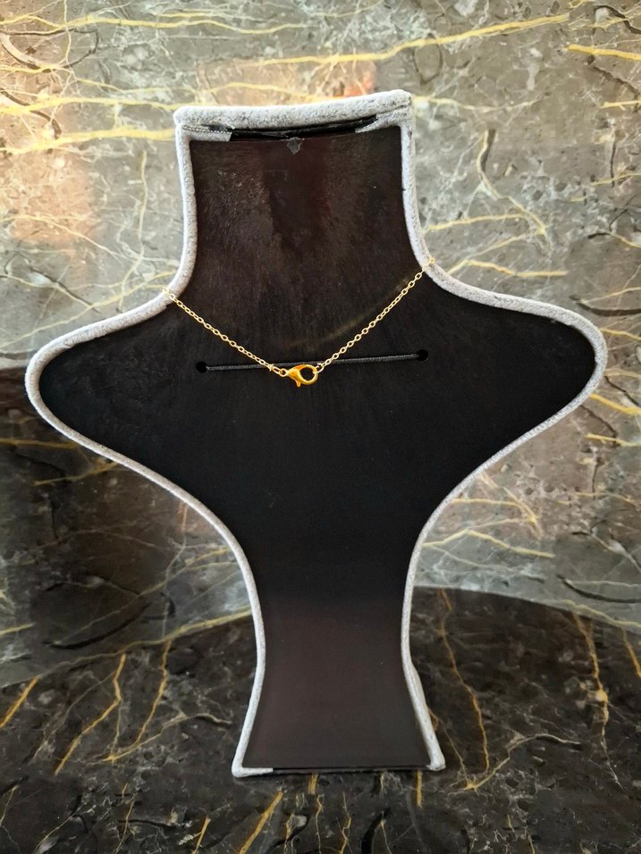 Uzun Zincirli Altın Renkli Minimalist Kolye - Görsel 2