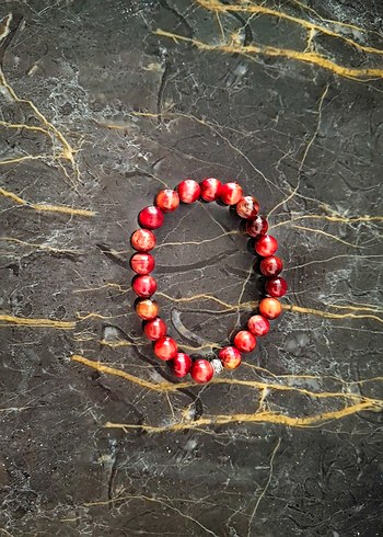 Kırmızı Boncuklu Bohem Bileklik - Görsel 4