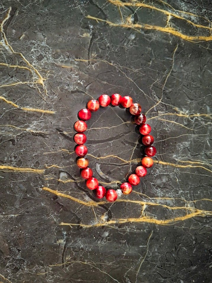 Kırmızı Boncuklu Bohem Bileklik - Görsel 4