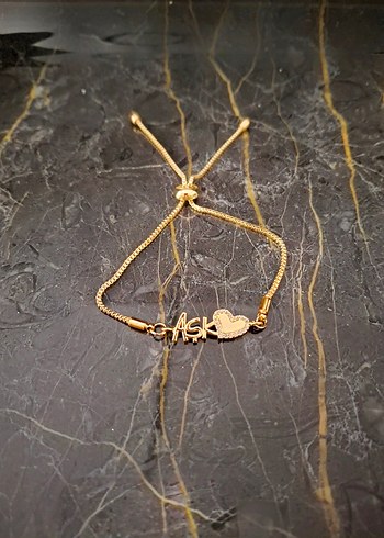 Zincir Detaylı Altın Renk Kadın Bileklik - Görsel 2