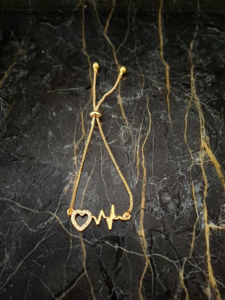 Altın Renkli Boncuklu Kadın Bileklik - Görsel 3