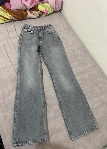 Trendyol & Milla Yuksek Bel Acik Gri Denim Jean
