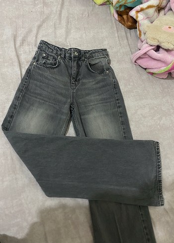 Trendyol & Milla Koyu Gri Yikamali Yuksek Bel Denim Jean