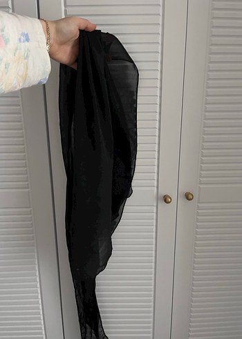 Kadın Drapeli Siyah İpek pareo - Görsel 3