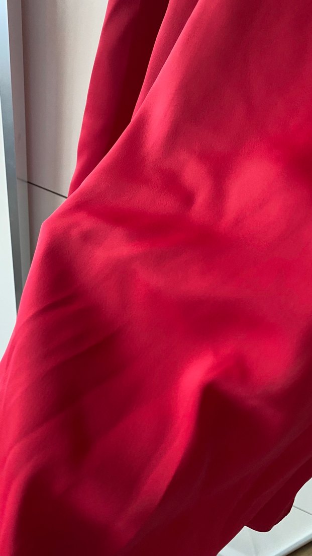 Bordo V Yakalı Kolsuz Midi Elbise - Görsel 4