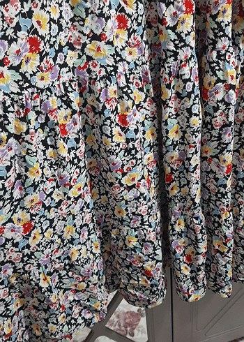 Çiçek Desenli Uzun Bohem Elbise - Görsel 6