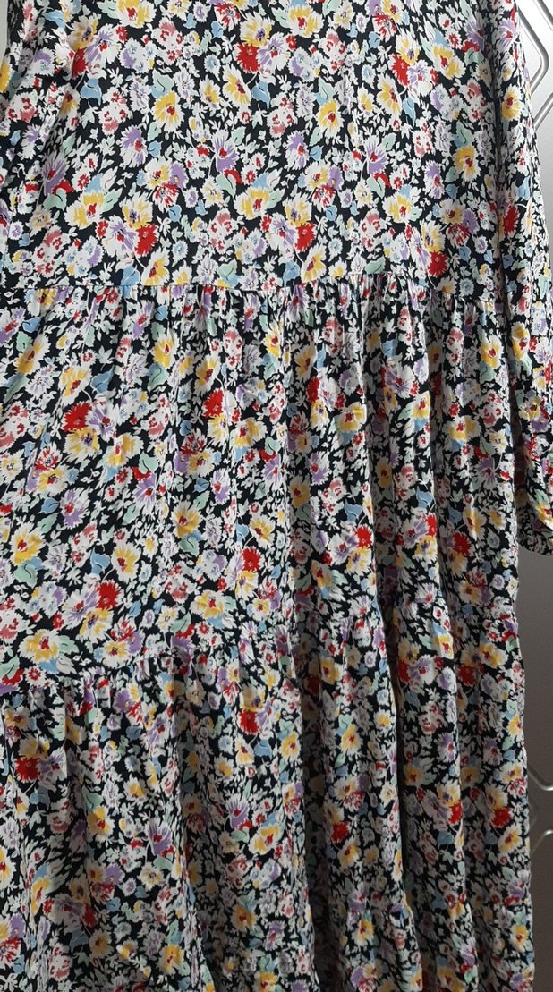 Çiçek Desenli Uzun Bohem Elbise - Görsel 3