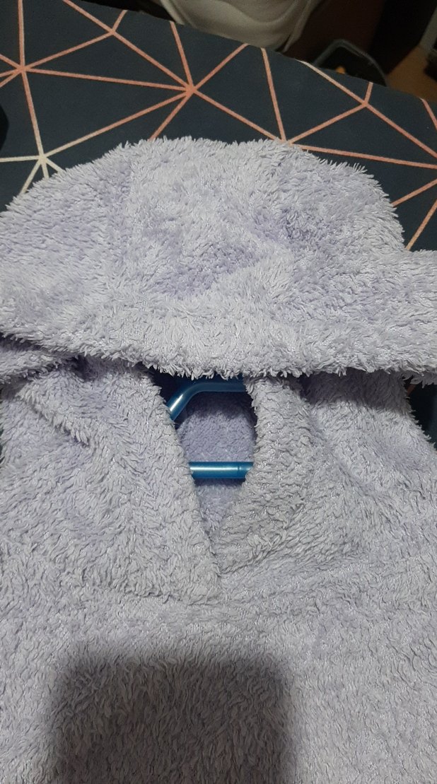 Mor Yumuşak Dokulu Kapüşonlu Bornoz - Görsel 4